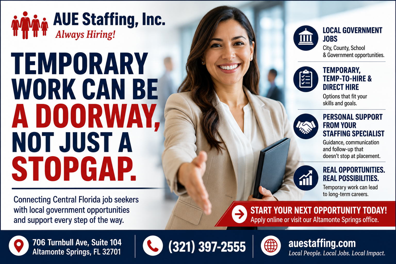 AUE Staffing, Inc. — Temporary Work Can Be a Doorway, Not Just a Stopgap.