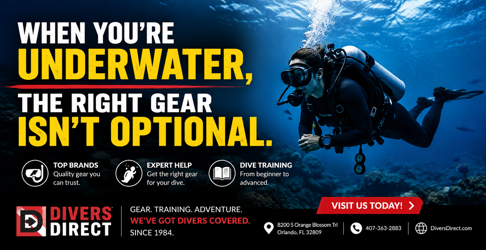 Divers Direct — When You’re Underwater, the Right Gear Isn’t Optional.