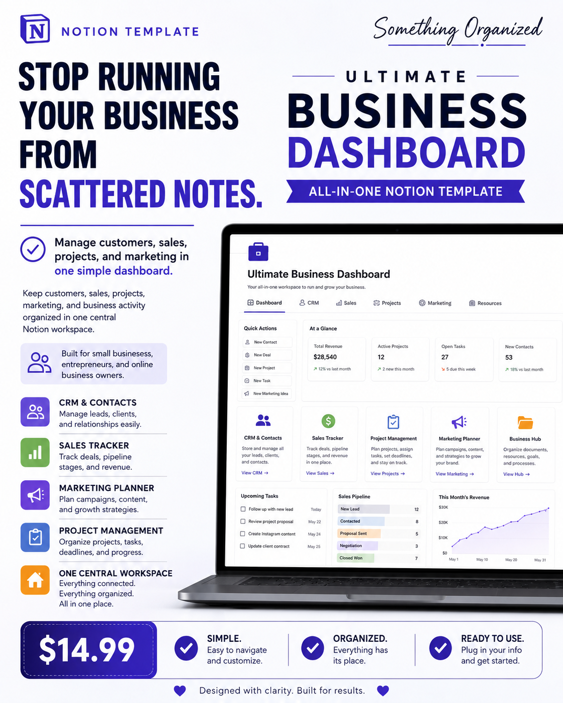 Something Organized — Run Your Small Business From One Simple Dashboard
